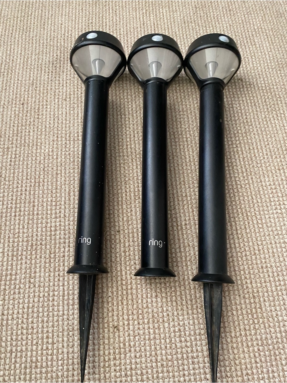 Ring Outdoor Solar Garden Lights - Black (Set of 3)